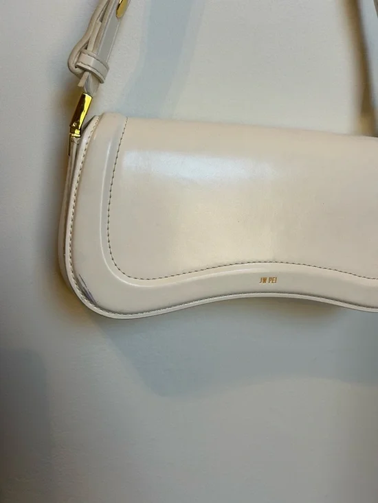JW PEI Off-White Shoulder Bag with Curved Flap - Picture 2 of 4